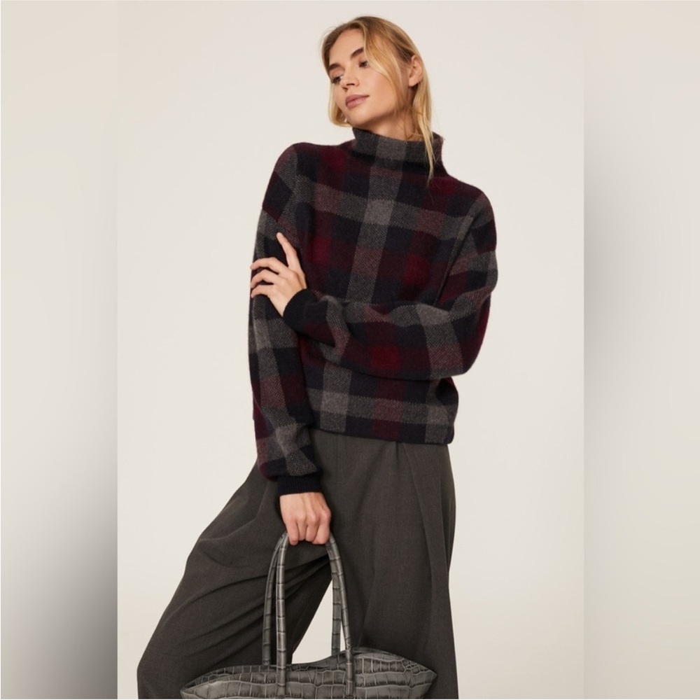 NAADAM Checkered‎ Turtleneck Sweater